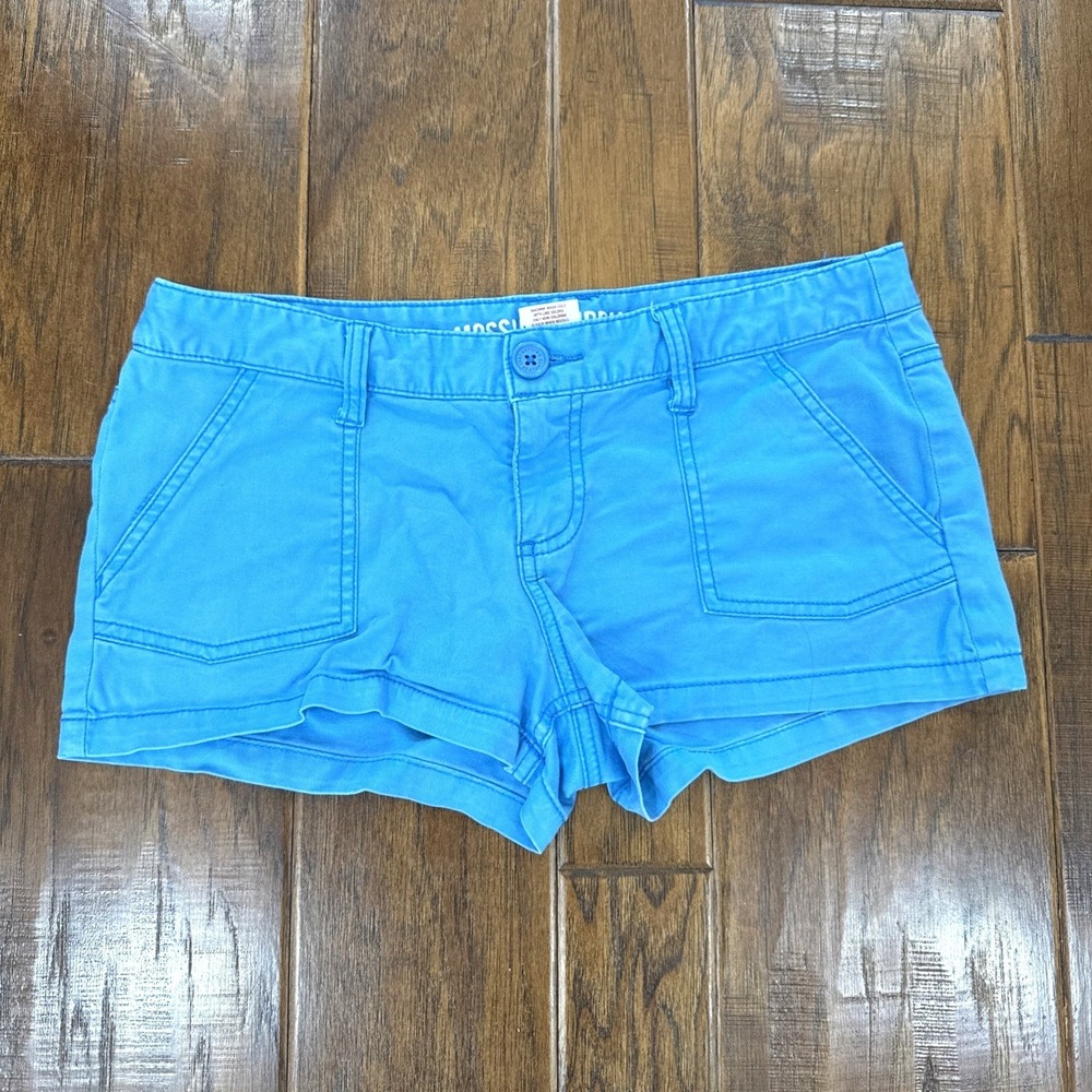 Vintage Y2K Mossimo Micro Mini Chino Shorts Low Rise Women's 7 Blue Spears Kesha